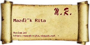 Mazák Rita névjegykártya